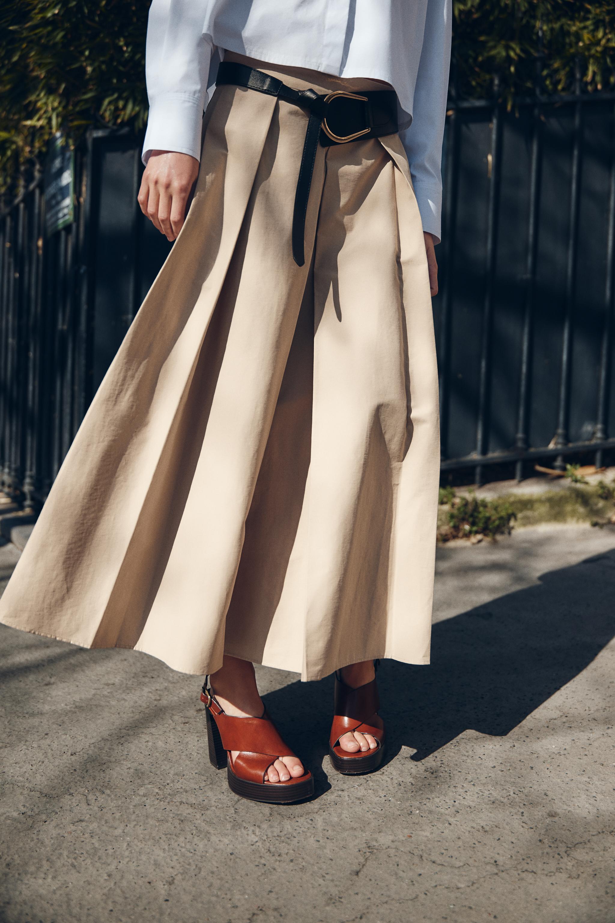 Belted Midi Skirt