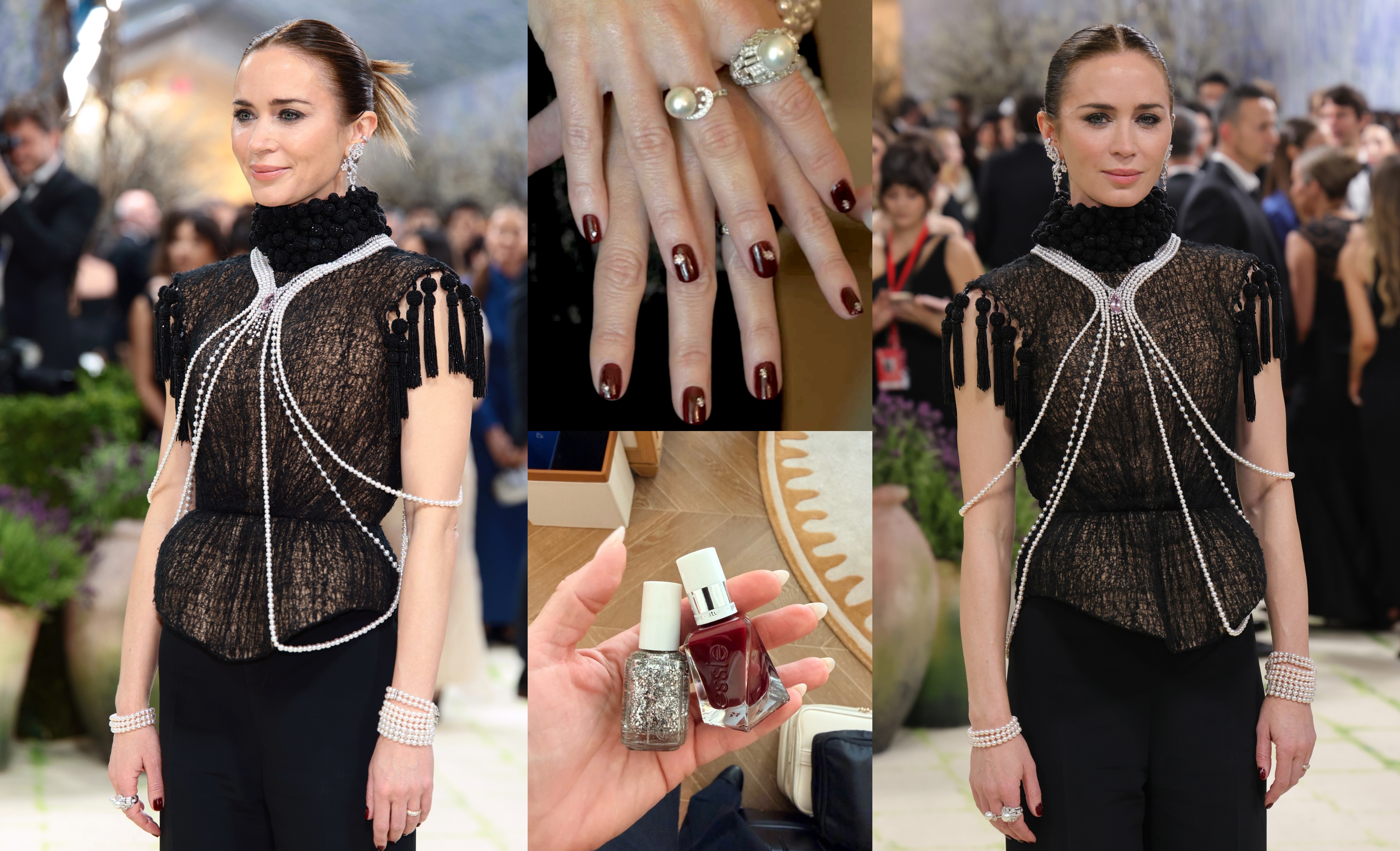 Emily Blunt Met-Gala manicure collage