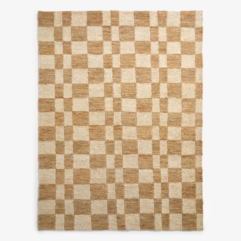jute checkered rug