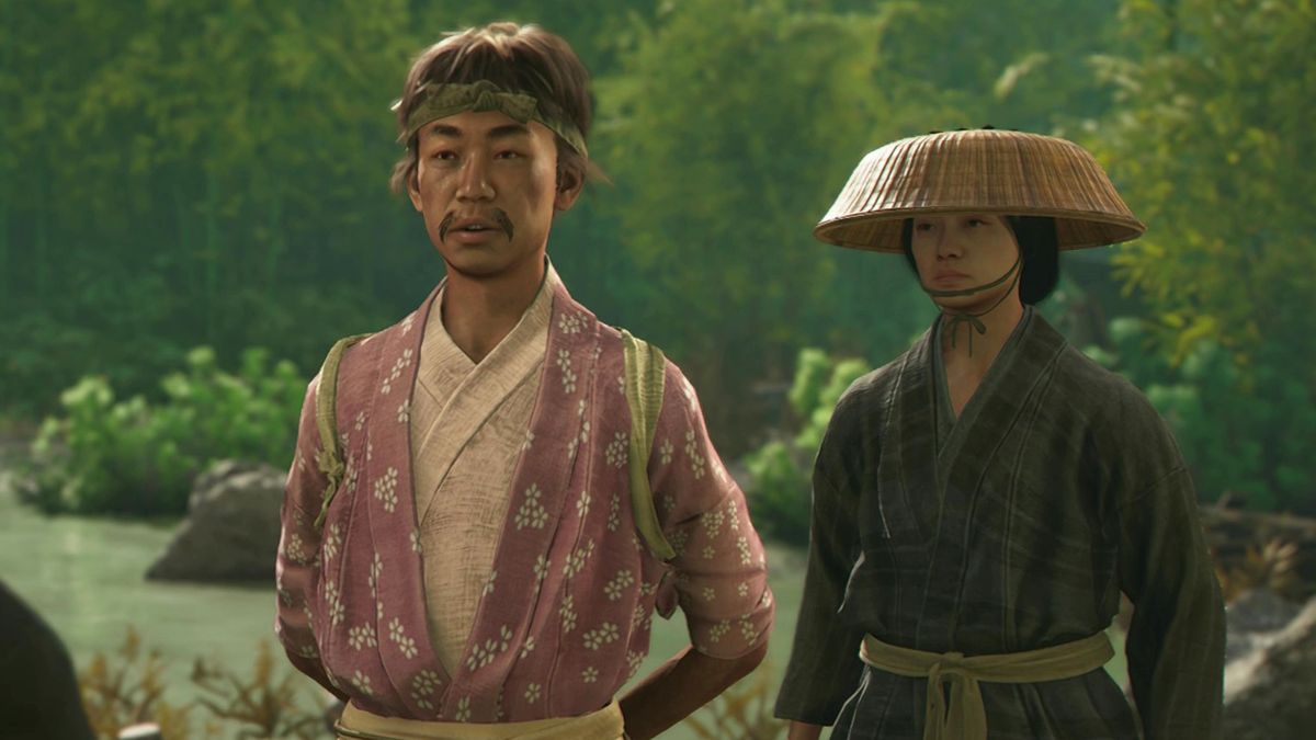 Assassin&#039;s Creed Shadows scouts increase - The scouts Monta and Shinobu standing next to eachother looking at Naoe, who&#039;s off-screen.