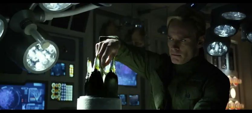 A screenshot from the theatrical trailer for Prometheus