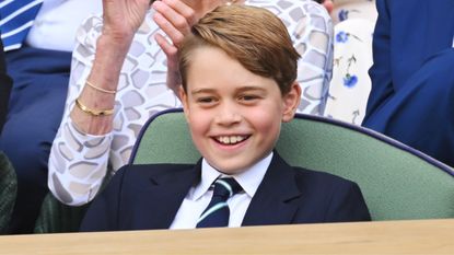 Prince George of Cambridge attends The Wimbledon Men's Singles Final at the All England Lawn Tennis and Croquet Club on July 10, 2022 in London, England.