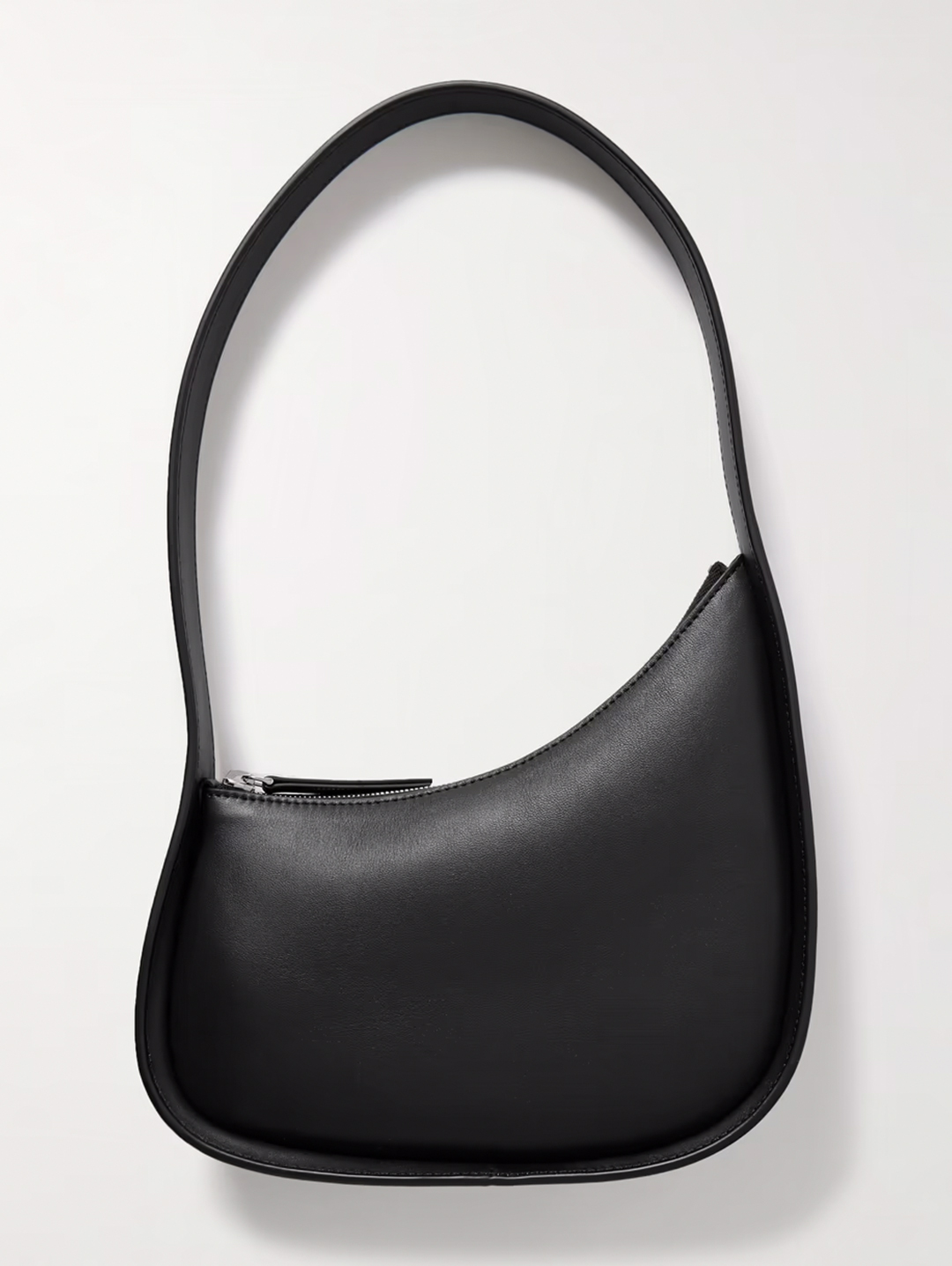 Half-moon leather shoulder bag