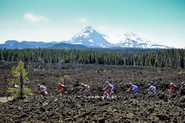 Riders near the summit of McKenzie pass.