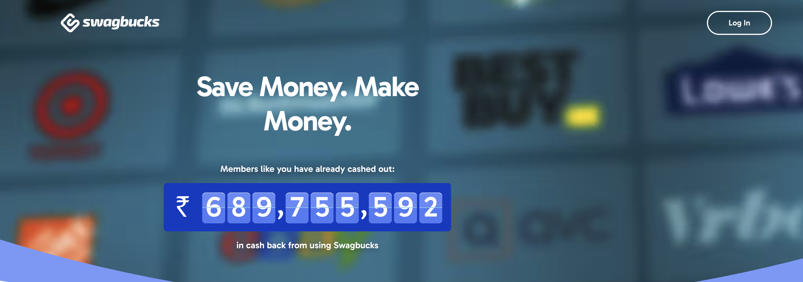 An image of the SwagBucks homepage