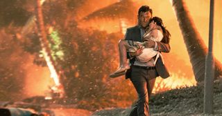 Jason Isaacs fleeing certain death in 'Skyfire.'