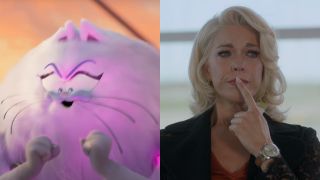 Hannah Waddingham and Jinx side-by-side