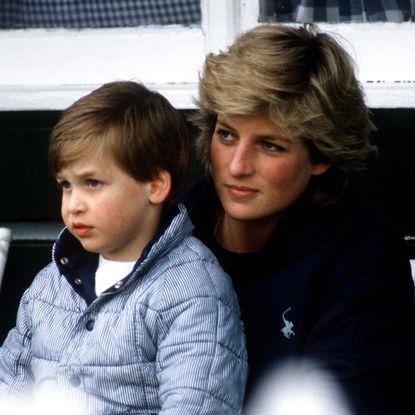 Prince William sits on Princess Diana's lap in 1987
