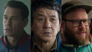 John Cena on Peacemaker; Jackie Chan in The Foreigner; Seth Rogen in Long Shot