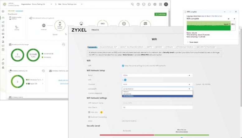 Desktop screenshot of the Zyxel FWA510 cloud management system