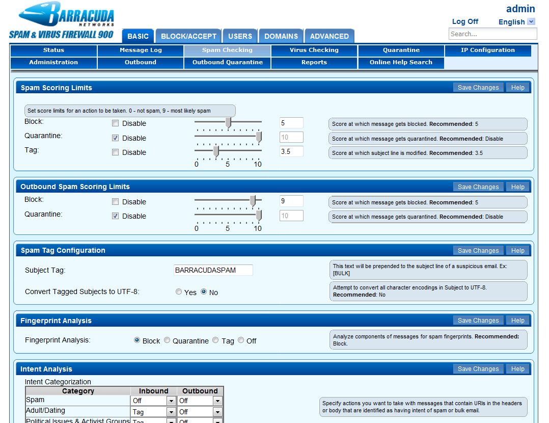 Barracuda Networks Spam and Virus Firewall 900