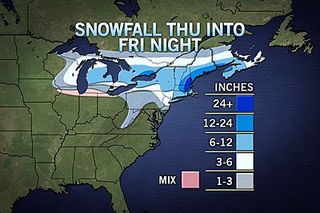 For a closer view of AccuWeather.com's snow map, consult the Winter Weather Center.
