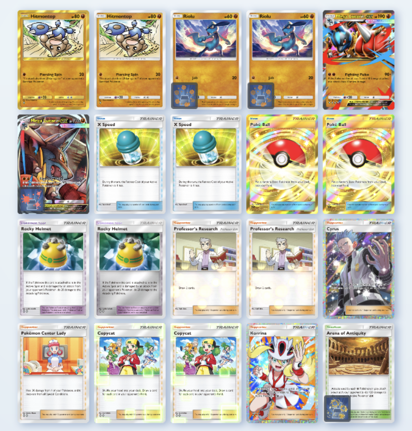 Fighting type Mega Lucario ex deck build in Pokemon TCG Pocket
