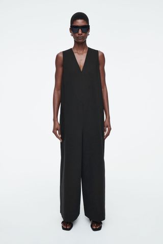 Oversized V-Neck Jumpsuit