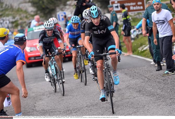 Chris Froome (Team Sky) on the final climb