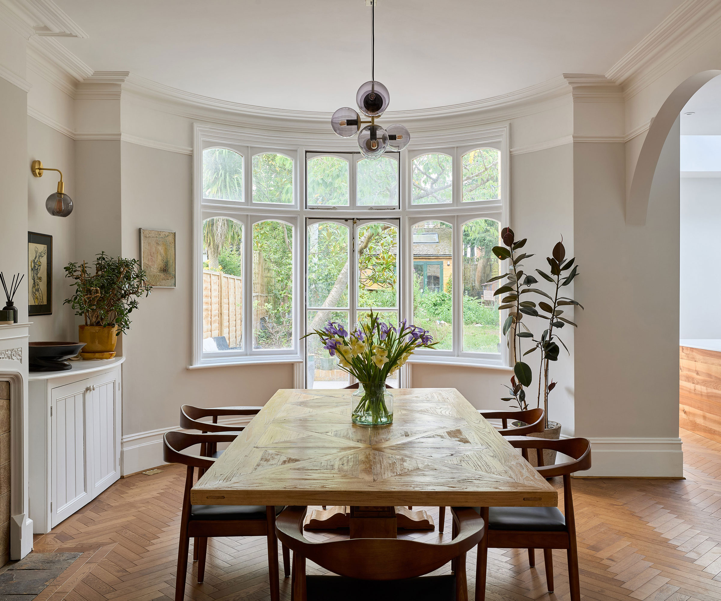 dining room in period house with parquet engineered timber