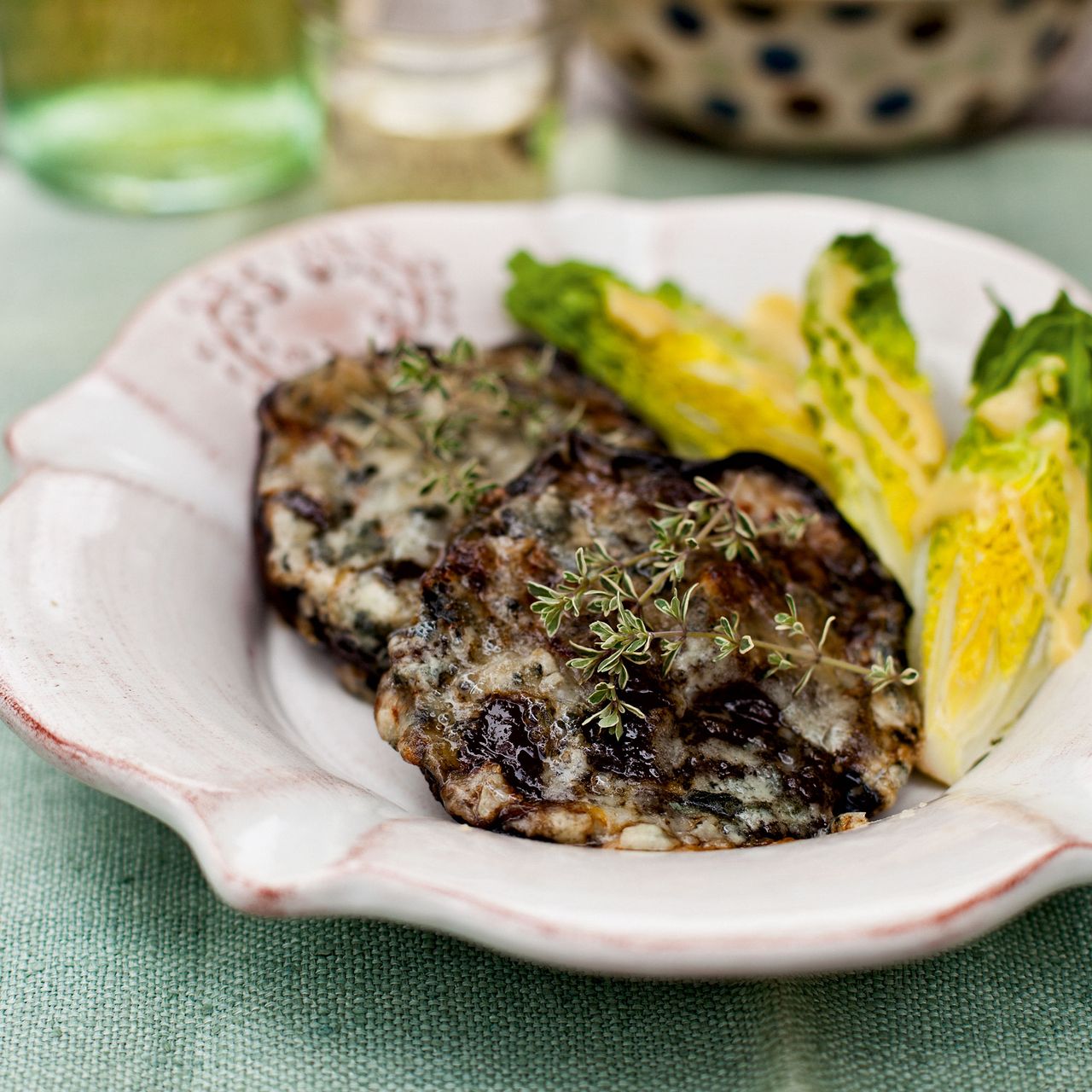 Baked Mushrooms-onions-roquefort-summer recipes-woman and home