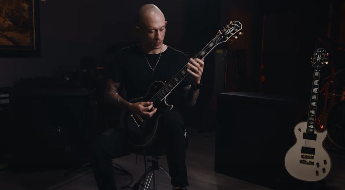 Matt Heafy plays one of his signature Epiphone Les Pauls