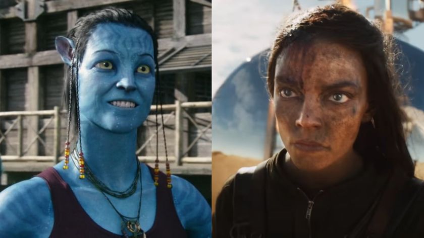 Sigourney weaver smiling in Avatar/Anya Taylor-Joy looking stern in Furiosa