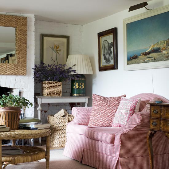 living room with photo frame and sofa