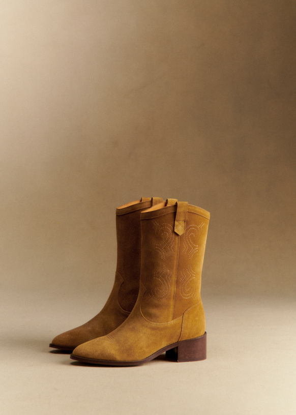 Ivana Low Boots - Tan - Bovine Leather - S&amp;eacute;zane
