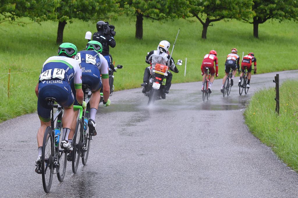 Orica-GreenEdge's Michael Albasini and Mat Hayman chasing