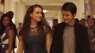 Katherine Langford and Dylan Minnette as Hannah Baker and Clay Jensen in 13 Reasons Why.