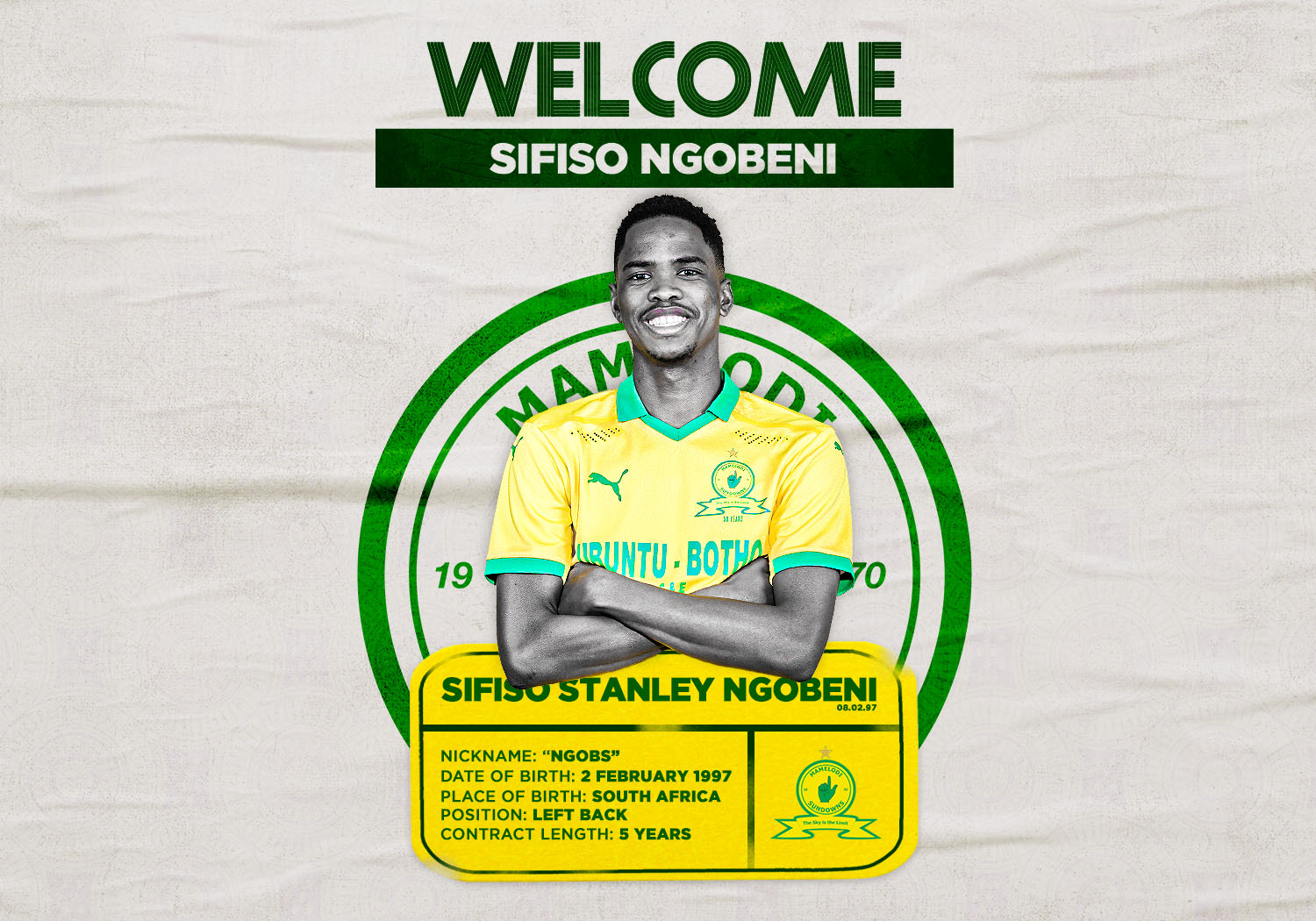 Mamelodi Sundowns new signing Sifiso Ngobeni