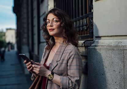 Woman holding phone