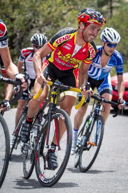 Paco Mancebo (Kenda-5 Hour Energy) before he gets to the front to attack.