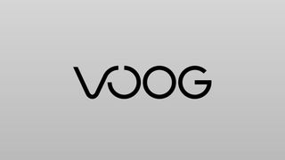 Voog logo on a grey background