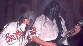 Corey Taylor and Mick Thomson of Slipknot in 2000