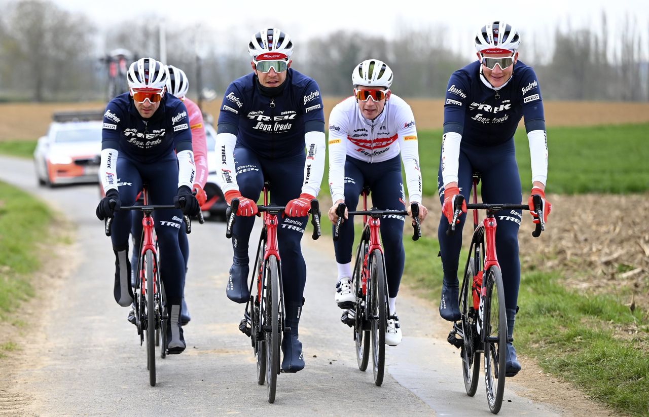 Ronde Van Vlaanderen Tour of Flanders 2022 Training 31032022 Mads Pedersen DEN Trek Segafredo Jasper Stuyven BEL Trek Segafredo photo Vincent KalutPNSprintCyclingAgency2022