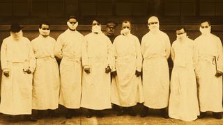 A group of doctors in the 1918 pandemic in America's Hidden Stories.