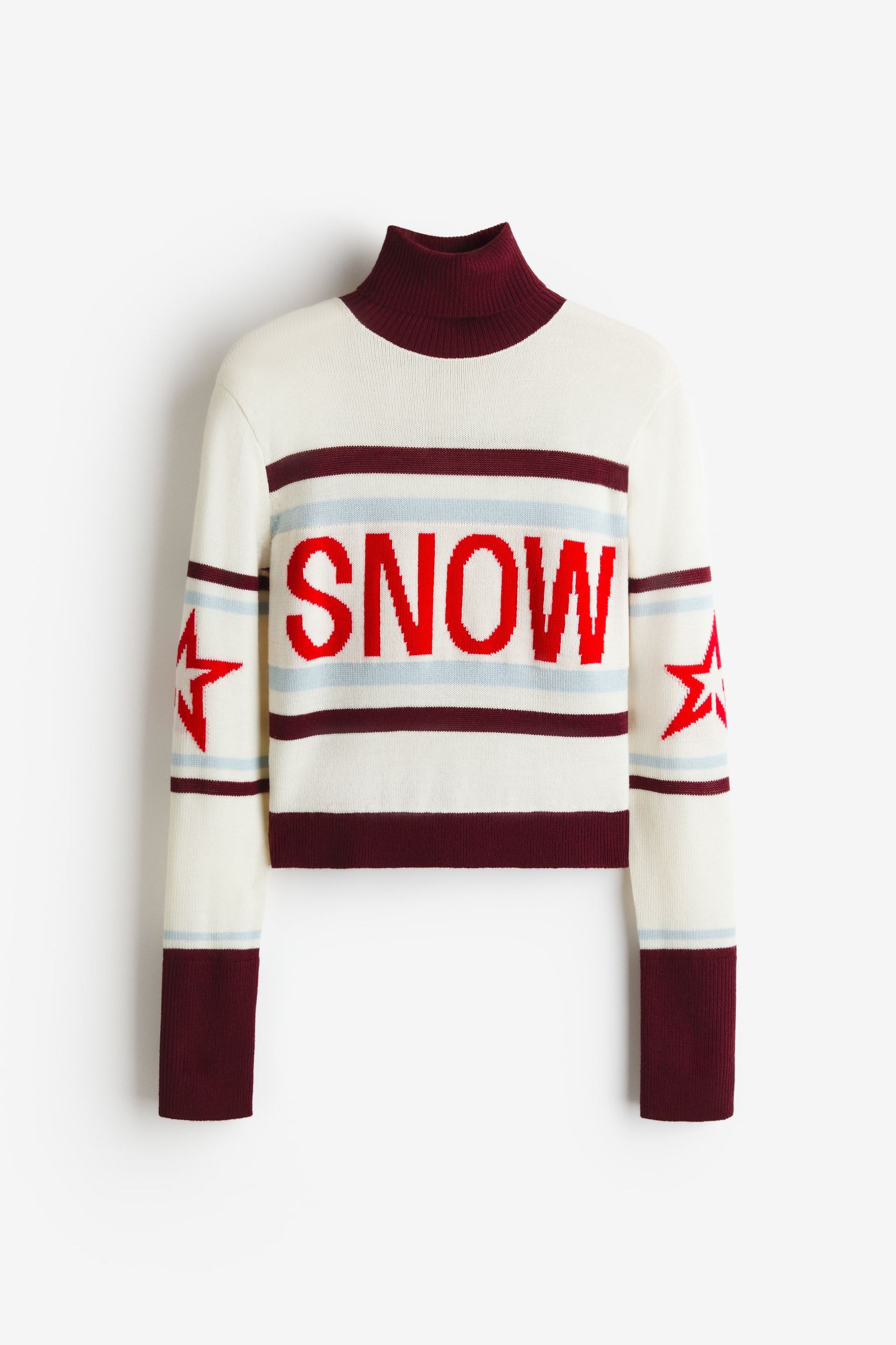 Intarsia-Knit Wool Sweater - Cream