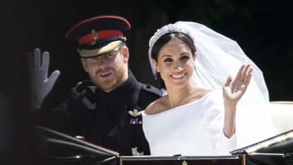 Prince Harry and Meghan Markle on their wedding day