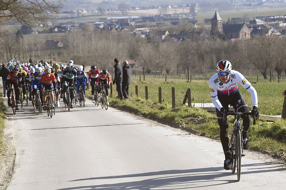Zdenek Stybar attacks at Omloop Het Nieuwsblad