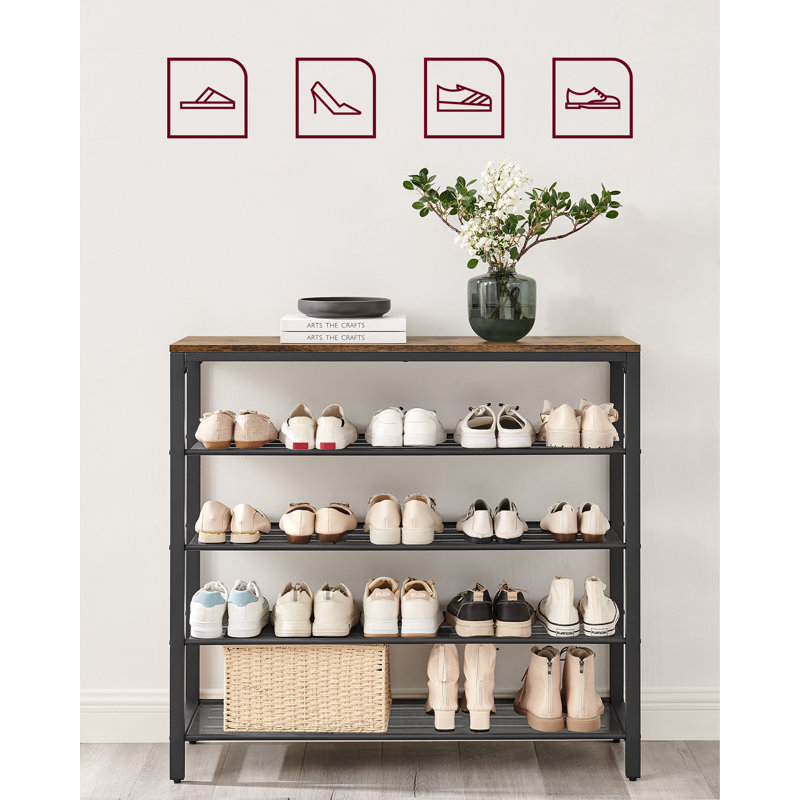 Ebern Designs 5-Tier Storage 25 Pair Shoe Rack &amp;amp; Reviews | Wayfair