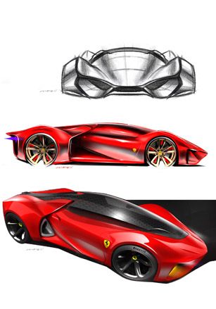 Red Ferrari designs