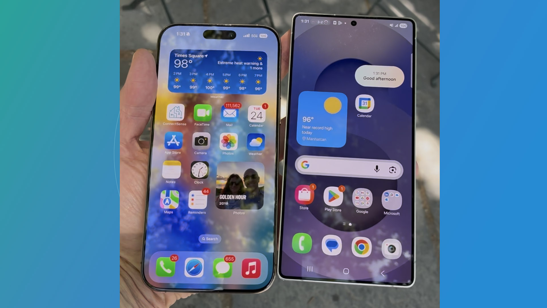 iPhone 16 Pro Max vs Samsung Galaxy S25 Ultra heat wave test