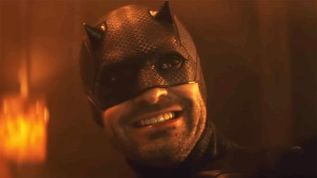 Matt Murdock smiling while in his vigilante costume in Daredevil: Born Again season 2