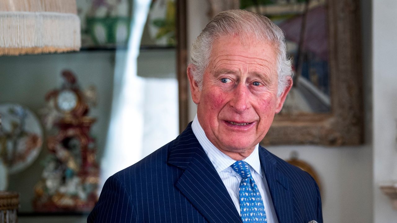 Prince Charles, Prince of Wales seen during his meeting with Iraqi Prime Minister Mustafa Al-Kadhimi at Clarence House on October 22, 2020 in London, England