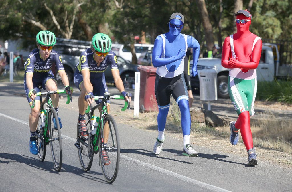 Amanda Spratt and Katrin Garfoot (Orica-Scott) riding to first and second