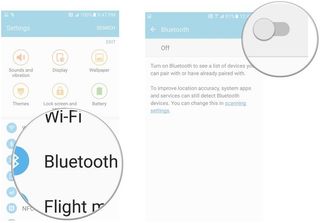 Tap bluetooth, then toggle it on of off