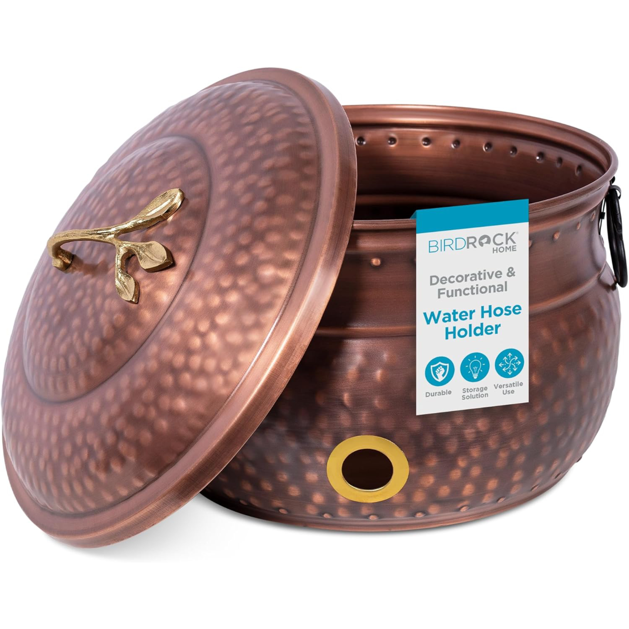 Copper Birdrock Home hose holder from Amazon