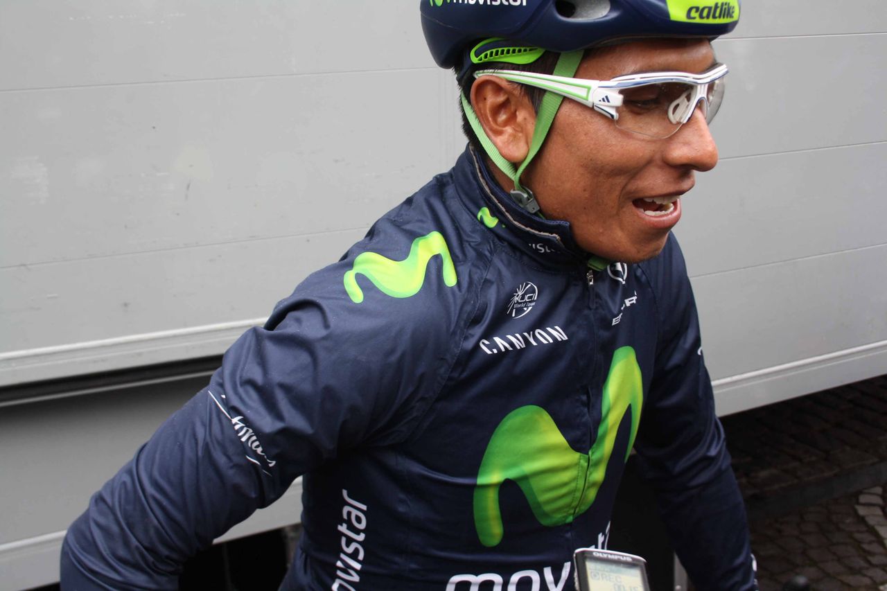 Nairo Quintana (Movistar) is in Belgium to sample the cobbles.