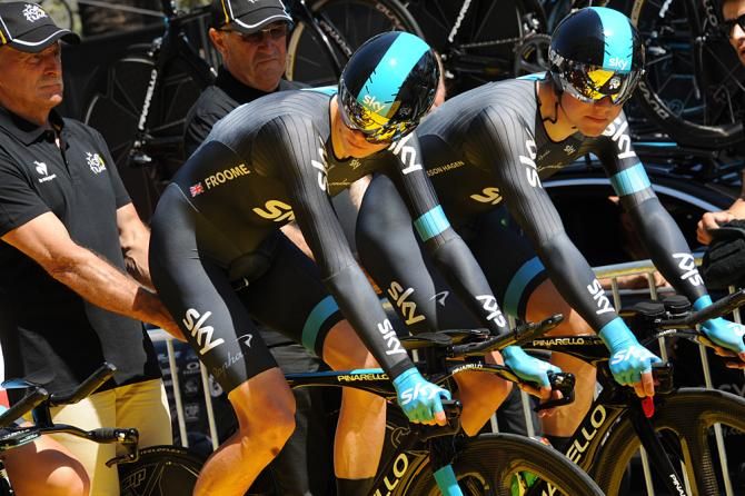 Chris Froome (Sky) gets ready to go for the TTT