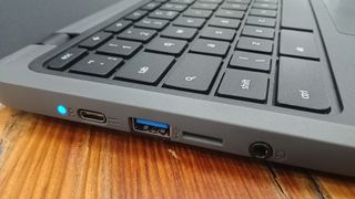 A close up photo of the Acer Chromebook 311's ports