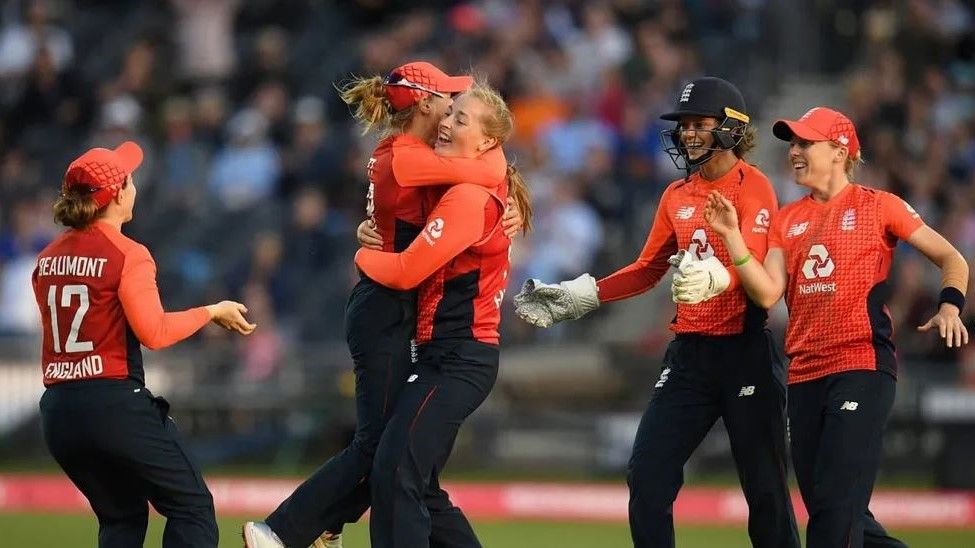 Women celebrating during T20 cricket