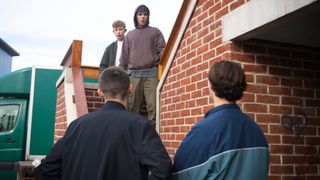 Mason and Dylan come face-to-face with Matty and Logan at the precinct in Coronation Street.